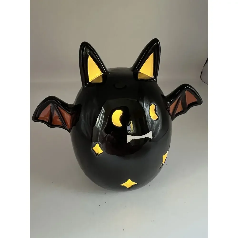 Target Ceramic Bat Halloween Decor Decorative Figurine Stars Light Up 5”